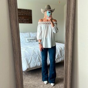 White off the shoulder blouse